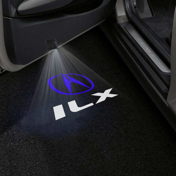 ACURA Acura ILX Door Stick On Puddle Lights Multiple Designs 2013–2022 Acura With ILX Logo 2 - 1 Pair 2 Doors