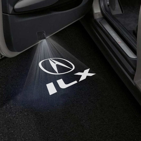 ACURA Acura ILX Door Stick On Puddle Lights Multiple Designs 2013–2022 Acura With ILX Logo 3 - 1 Pair 2 Doors