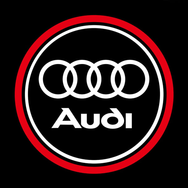 Audi Audi Universal Door Stick On Puddle Lights Multiple Designs Audi Logo 2 - 1 Pair 2 Doors