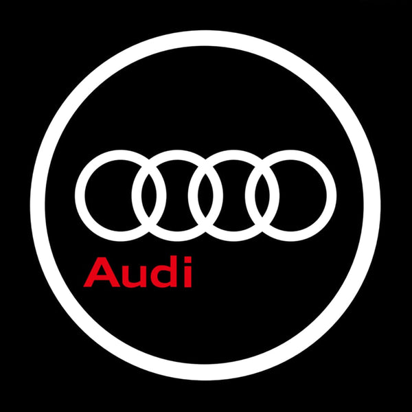 Audi Audi Universal Door Stick On Puddle Lights Multiple Designs Audi Logo 4 - 1 Pair 2 Doors