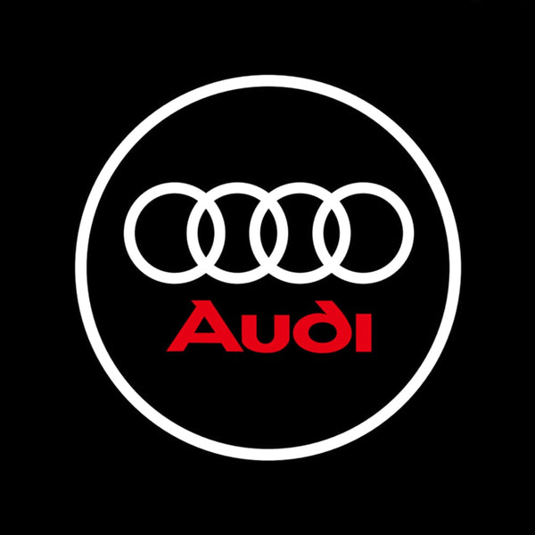 Audi Audi Universal Door Stick On Puddle Lights Multiple Designs Audi Logo 5 - 1 Pair 2 Doors