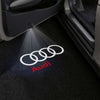 Audi Audi Universal Door Stick On Puddle Lights Multiple Designs Audi Logo 9 - 1 Pair 2 Doors