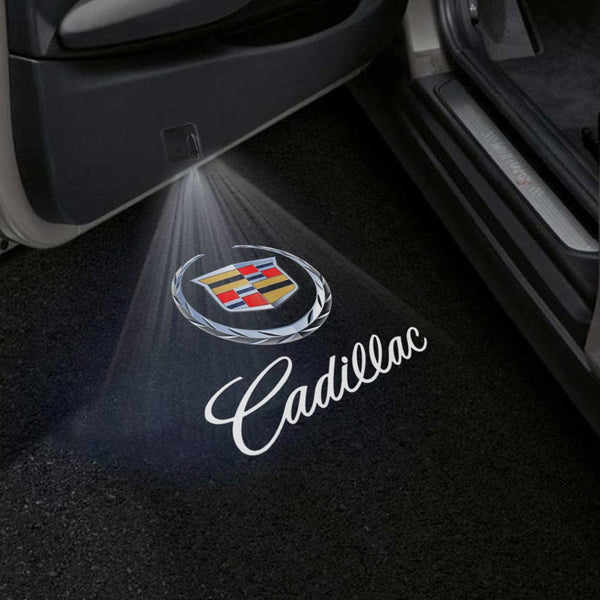 CADILLAC Cadillac DTS Door Stick On Puddle Lights Multiple Designs 2006–2011 Cadillac Logo 2 - 1 Set - 2 Doors