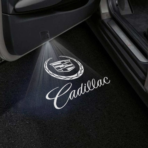 CADILLAC Cadillac XLR Door Stick On Puddle Lights Multiple Designs 2004–2009 Cadillac Logo 1 - 1 Set - 2 Doors
