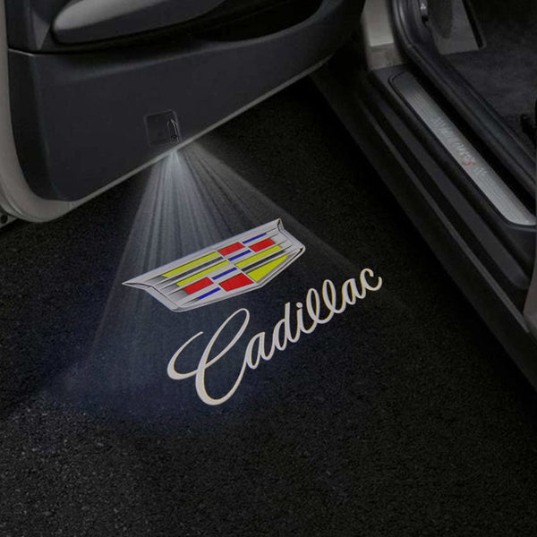 CADILLAC Cadillac XLR Door Stick On Puddle Lights Multiple Designs 2004–2009 Cadillac Logo 4 - 1 Set - 2 Doors