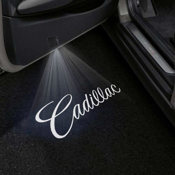 CADILLAC Cadillac XLR Door Stick On Puddle Lights Multiple Designs 2004–2009 Cadillac Word - 1 Set - 2 Doors