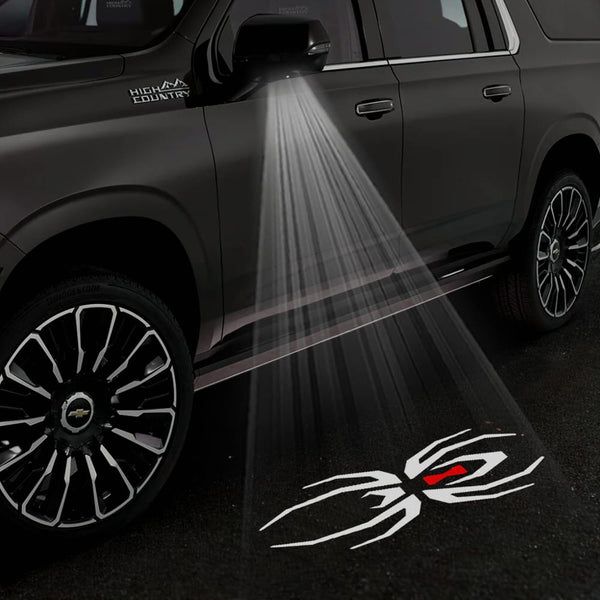 Chevrolet Chevrolet Suburban 11th/12th Gen Premium Under Side Wing Mirror Projector Puddle Lights Various Designs 2015-2026 Black Widow Edition - 1 Pair 2 Side Mirror Lights