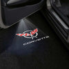 Chevrolet Gobo Puddle Lights Various Designs LED Projectors for Chevrolet Corvette Corvette Circle Red Logo with Word - 1 Pair 2 Doors