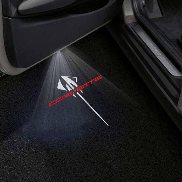 Chevrolet Gobo Puddle Lights Various Designs LED Projectors for Chevrolet Corvette Corvette Logo 2 - 1 Pair 2 Doors