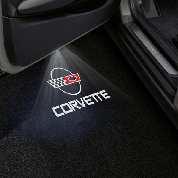 Chevrolet Gobo Puddle Lights Various Designs LED Projectors for Chevrolet Corvette Corvette Logo 3 - 1 Pair 2 Doors