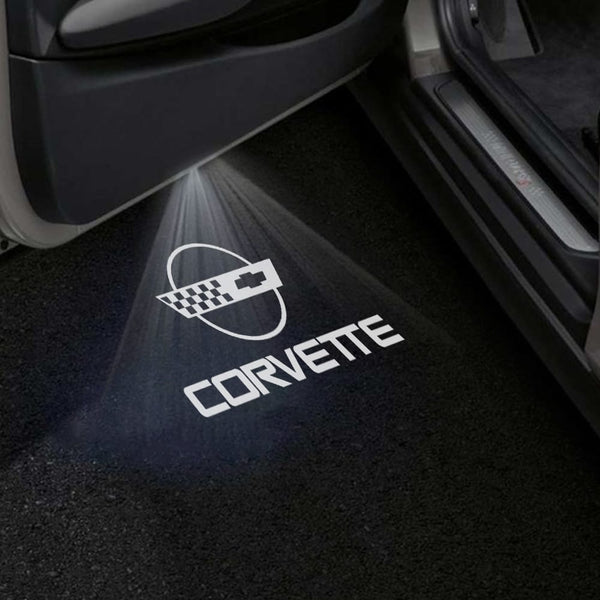 Chevrolet Gobo Puddle Lights Various Designs LED Projectors for Chevrolet Corvette Corvette Logo 4 - 1 Pair 2 Doors