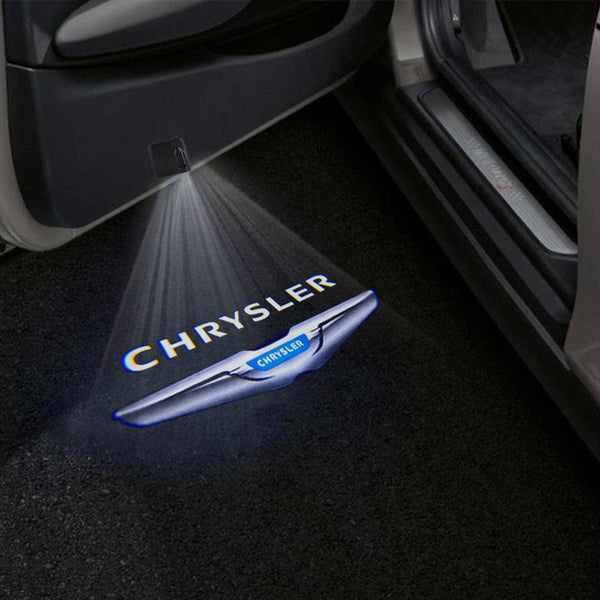 Chrysler CHRYSLER Minivan 5th Gen Door Stick On Puddle Lights Multiple Designs 2008 -2025 CHRYSLER Logo 2 - 1 Set - 2 Doors