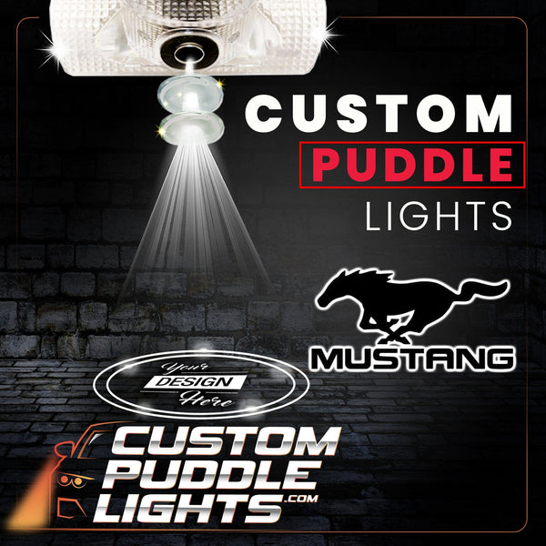 Custom Puddle Lights Custom LED Side Mirror Projector Puddle Approach Lights for Ford Mustang - 2013-2025 Custom Design + 1 Pair 2 Side Mirror Lights