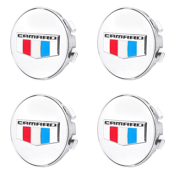 Custom Puddle Lights Premium LED Floating Wheel Logo Center Hub Caps Multiple Designs for Chevrolet Camaro Chevrolet Camaro - Cap Size: 54 mm / White