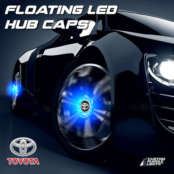Custom Puddle Lights Premium LED Floating Wheel Logo Center Hub Caps Multiple Designs for Toyota
