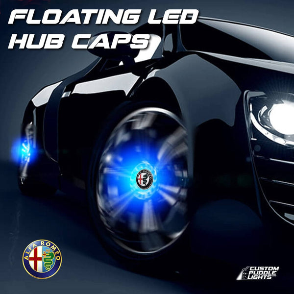 Custom Puddle Lights Premium LED Floating Wheel Logo Hub Caps Multiple Design for Alfa Romeo