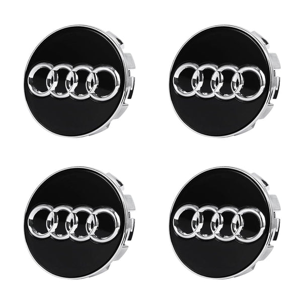 Custom Puddle Lights Premium LED Floating Wheel Logo Hub Caps Multiple Design for Audi Audi Ring Logo Black / White / 60mm