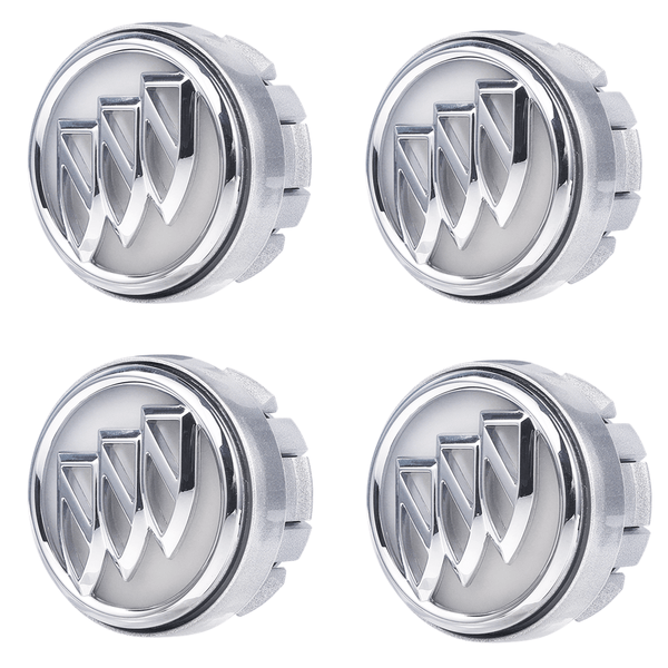 Custom Puddle Lights Premium LED Floating Wheel Logo Hub Caps Multiple Design for Buick Small Buick Silver Logo / White / 66 mm