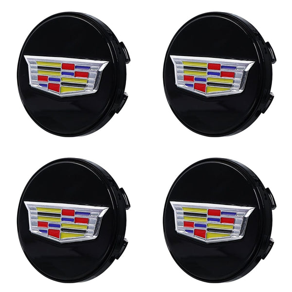 Custom Puddle Lights Premium LED Floating Wheel Logo Hub Caps Multiple Design for Cadillac Cadillac Black Logo / White / 66 mm