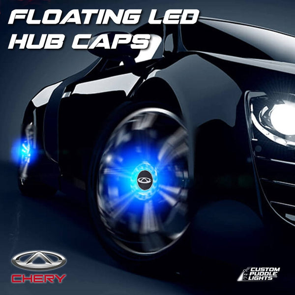 Custom Puddle Lights Premium LED Floating Wheel Logo Hub Caps Multiple Design for Chery