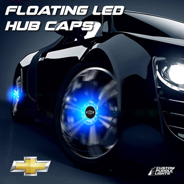 Custom Puddle Lights Premium LED Floating Wheel Logo Hub Caps Multiple Design for Chevrolet