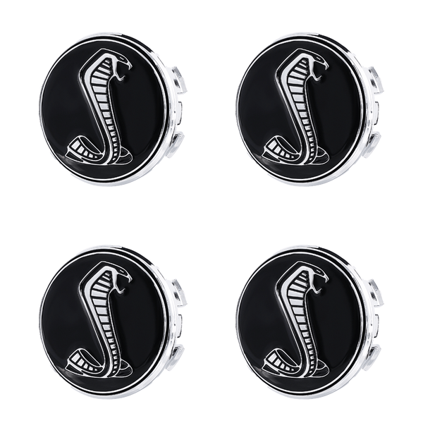 Custom Puddle Lights Premium LED Floating Wheel Logo Hub Caps Multiple Design for Ford Mustang Shelby Logo(Black) / White / 54 mm