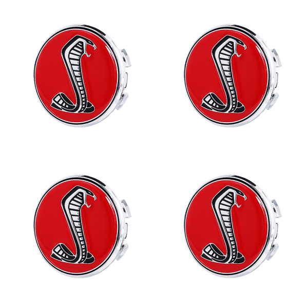 Custom Puddle Lights Premium LED Floating Wheel Logo Hub Caps Multiple Design for Ford Mustang Shelby Logo(Red ) / White / 54 mm