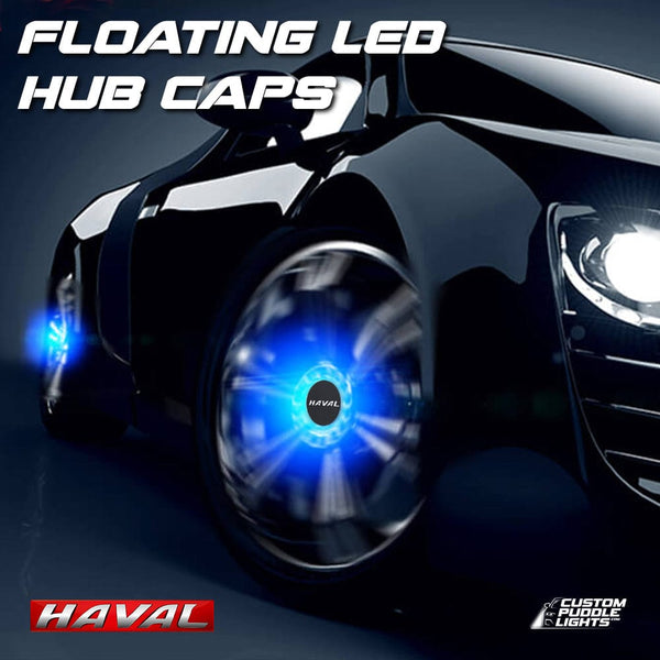 Custom Puddle Lights Premium LED Floating Wheel Logo Hub Caps Multiple Design for Havel