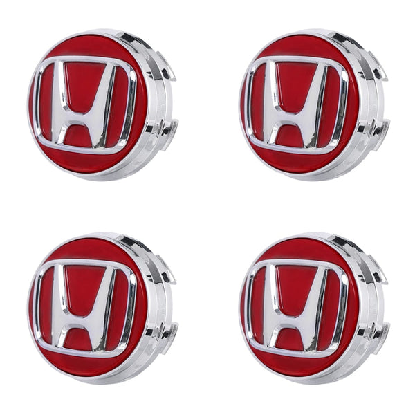 Custom Puddle Lights Premium LED Floating Wheel Logo Hub Caps Multiple Design for Honda HONDA D RedLogo / 69 mm