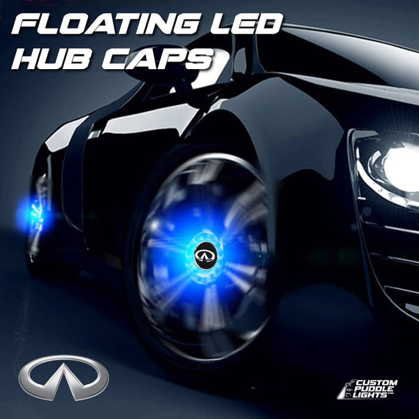 Custom Puddle Lights Premium LED Floating Wheel Logo Hub Caps Multiple Design for Infiniti