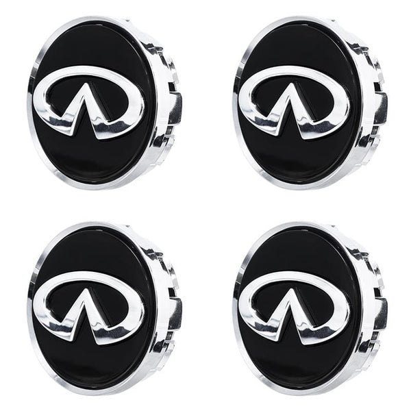 Custom Puddle Lights Premium LED Floating Wheel Logo Hub Caps Multiple Design for Infiniti Infiniti Black Logo / White / 54 mm