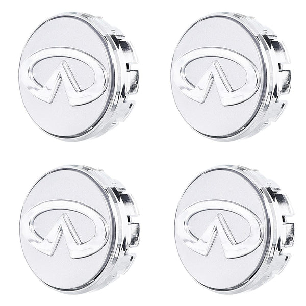 Custom Puddle Lights Premium LED Floating Wheel Logo Hub Caps Multiple Design for Infiniti Infiniti Silver Logo / White / 54 mm