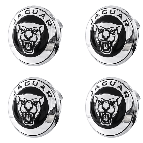 Custom Puddle Lights Premium LED Floating Wheel Logo Hub Caps Multiple Design for Jaguar Jaguar Black Logo / White / 59 mm