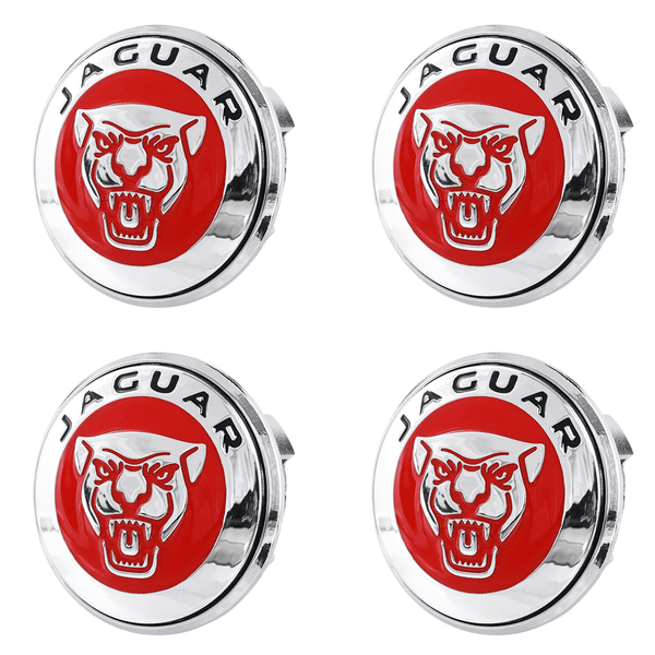 Custom Puddle Lights Premium LED Floating Wheel Logo Hub Caps Multiple Design for Jaguar Jaguar RedLogo / White / 59 mm