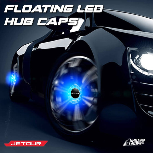 Custom Puddle Lights Premium LED Floating Wheel Logo Hub Caps Multiple Design for Jetour