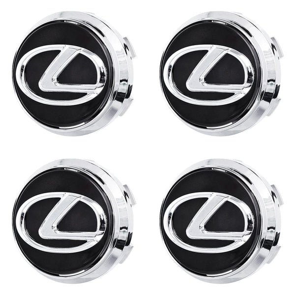Custom Puddle Lights Premium LED Floating Wheel Logo Hub Caps Multiple Design for Lexus Lexus Black Logo / White / 62 mm