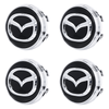 Custom Puddle Lights Premium LED Floating Wheel Logo Hub Caps Multiple Design for Mazda Mazda Black Logo / White / 56 mm