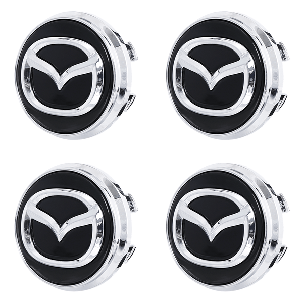 Custom Puddle Lights Premium LED Floating Wheel Logo Hub Caps Multiple Design for Mazda Mazda Black Logo / White / 56 mm