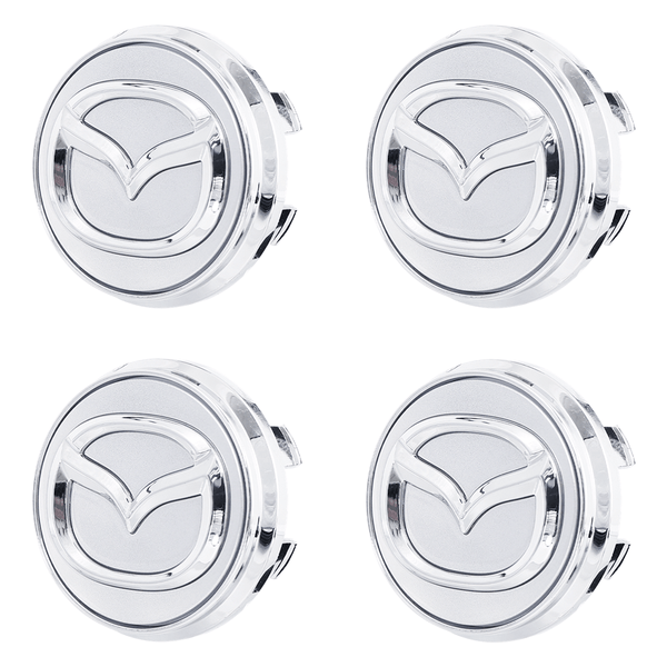 Custom Puddle Lights Premium LED Floating Wheel Logo Hub Caps Multiple Design for Mazda Mazda Silver Logo / White / 56 mm