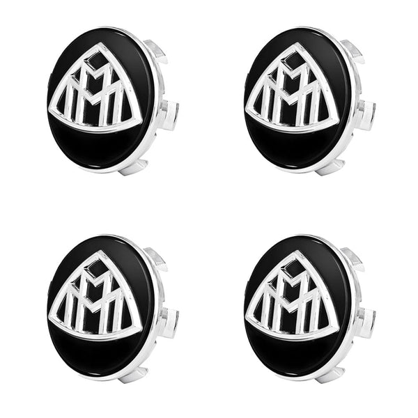 Custom Puddle Lights Premium LED Floating Wheel Logo Hub Caps Multiple Design for Mercedes Benz Maybach Black Logo(Small Buckle) / White / 76mm