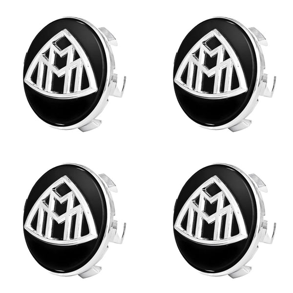 Custom Puddle Lights Premium LED Floating Wheel Logo Hub Caps Multiple Design for Mercedes Benz Maybach Black Logo / White / 76mm