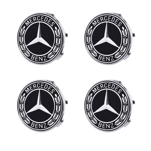 Custom Puddle Lights Premium LED Floating Wheel Logo Hub Caps Multiple Design for Mercedes Benz Mercedes Benz Black Logo / White / 76mm