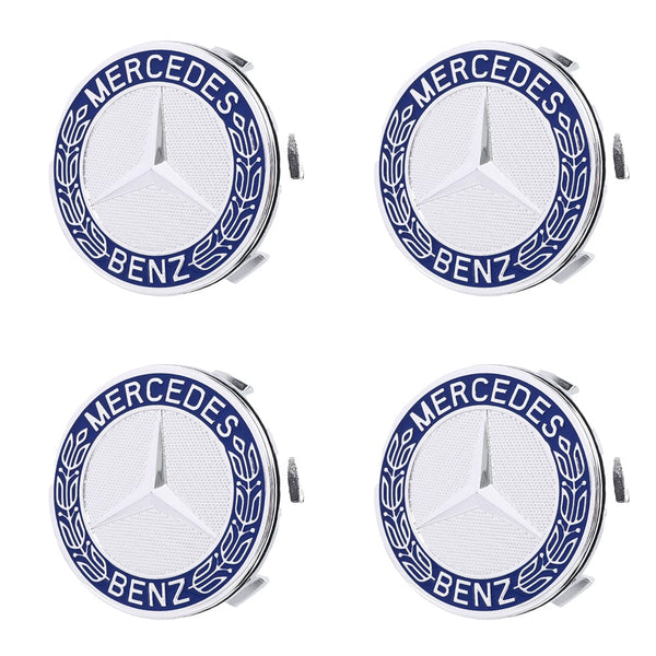 Custom Puddle Lights Premium LED Floating Wheel Logo Hub Caps Multiple Design for Mercedes Benz Mercedes Benz BlueLogo / White / 76mm