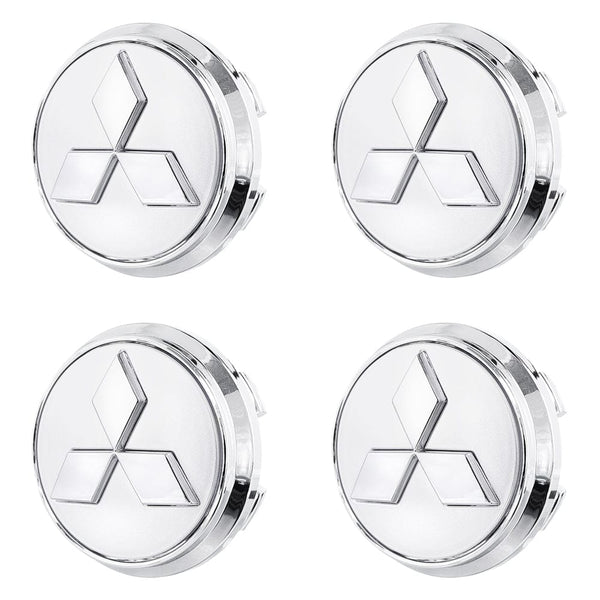 Custom Puddle Lights Premium LED Floating Wheel Logo Hub Caps Multiple Design for Mitsubishi Mitsubishi Silver Logo / White / 60 mm