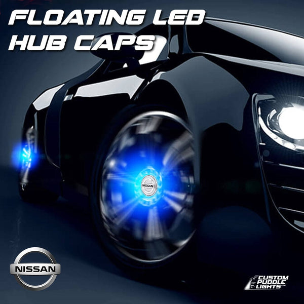 Custom Puddle Lights Premium LED Floating Wheel Logo Hub Caps Multiple Design for Nissan