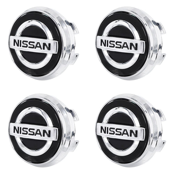 Custom Puddle Lights Premium LED Floating Wheel Logo Hub Caps Multiple Design for Nissan Big Nissan Black Logo / White / 54 mm
