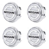 Custom Puddle Lights Premium LED Floating Wheel Logo Hub Caps Multiple Design for Nissan Small Nissan Silver Logo / White / 54 mm