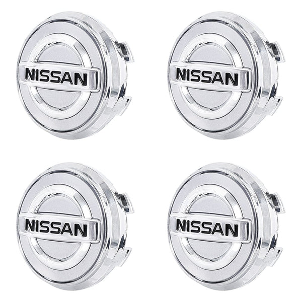 Custom Puddle Lights Premium LED Floating Wheel Logo Hub Caps Multiple Design for Nissan Small Nissan Silver Logo / White / 54 mm