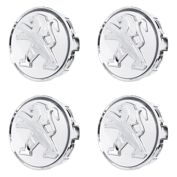 Custom Puddle Lights Premium LED Floating Wheel Logo Hub Caps Multiple Design for Peugeot Peugeot Silver Logo / White / 60 mm