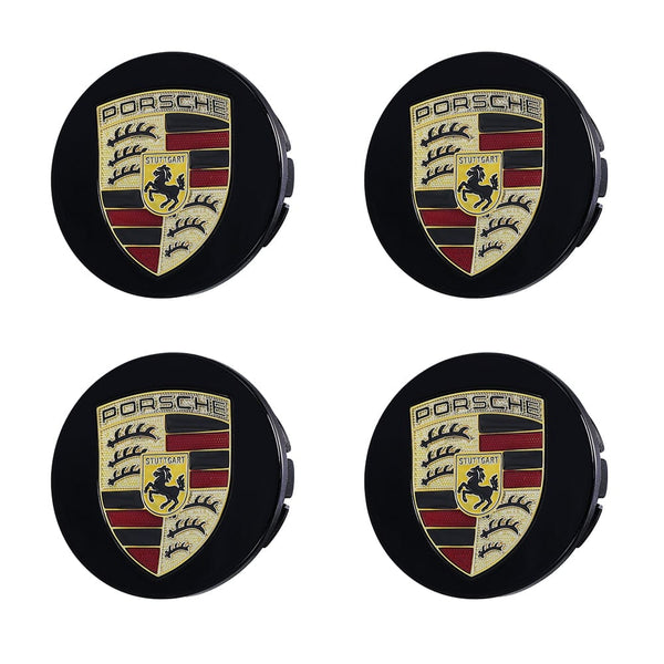 Custom Puddle Lights Premium LED Floating Wheel Logo Hub Caps Multiple Design for Porsche Big Porsche Black / White / 76mm